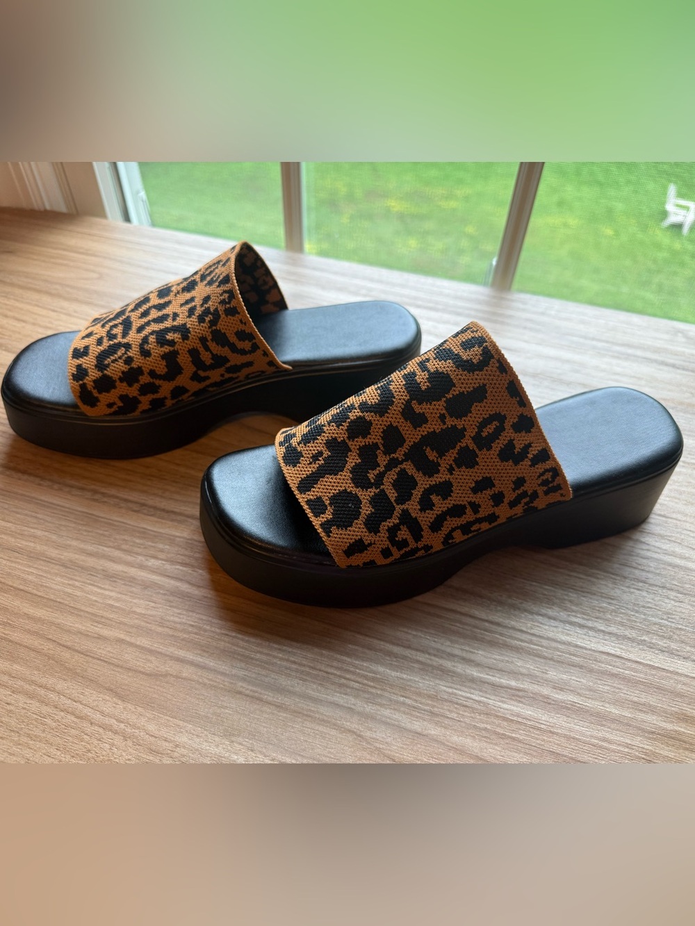 Leopard Print Platform Sandals